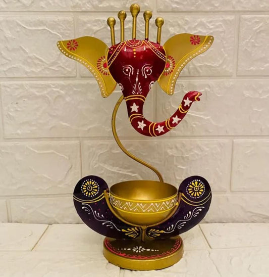 Crafted Ganesha with Tealight Candle Holder