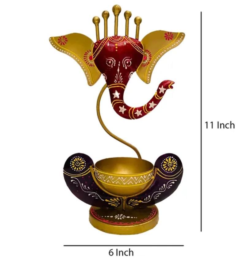 Crafted Ganesha with Tealight Candle Holder