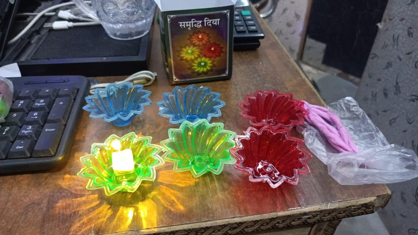 Electric Water Sensor Reflection Led Diyas (Pack Of 6/12/24)