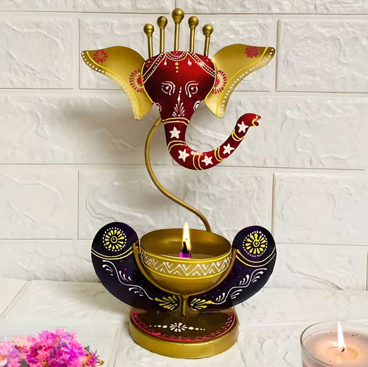 Crafted Ganesha with Tealight Candle Holder