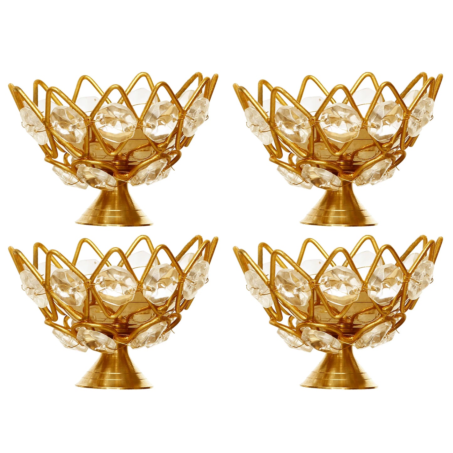 Lotus Shape Crystal TeaLight Holder