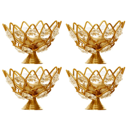 Lotus Shape Crystal TeaLight Holder